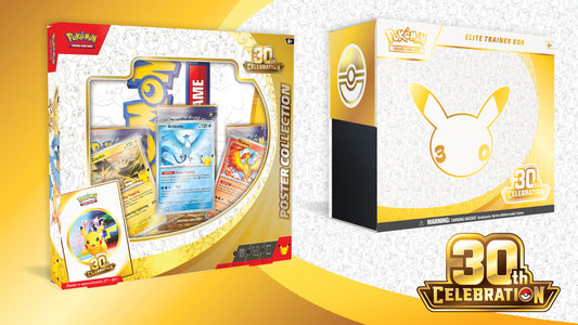 Pokémon TCG 30th Celebration: Poster Collection und Elite Trainer Box mit Set-Logo