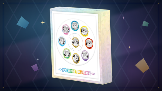 Eevee Coin Display Frame Set mit allen Eeveelution-Münzen auf kristallinem Hintergrund