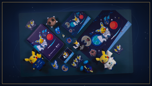 ESA x Pokémon Zubehör mit Astronauten-Pikachu auf einem Sternenfeld