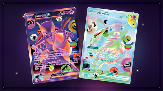 Mewtu-ex 157/128 und Mew-ex 158/128 als Future Rare aus 30th Celebration