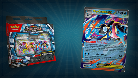 Liga-Kampfdeck Mega-Quajutsu-ex mit Mega-Greninja-ex Karte, League Battle Deck