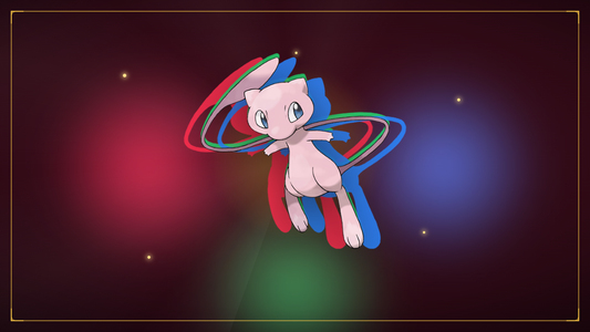 Drei RGB-Mew Secret Rares aus 30th Celebration, Mew in Rot, Grün und Blau