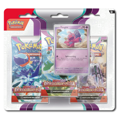 Karmesin & Purpur: Entwicklungen in Paldea 3-Pack Blister (Deutsch)