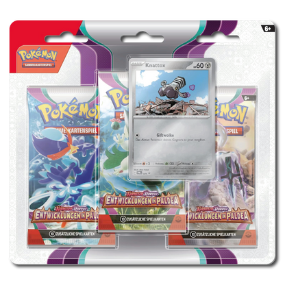 Karmesin & Purpur: Entwicklungen in Paldea 3-Pack Blister (Deutsch), Bild 2