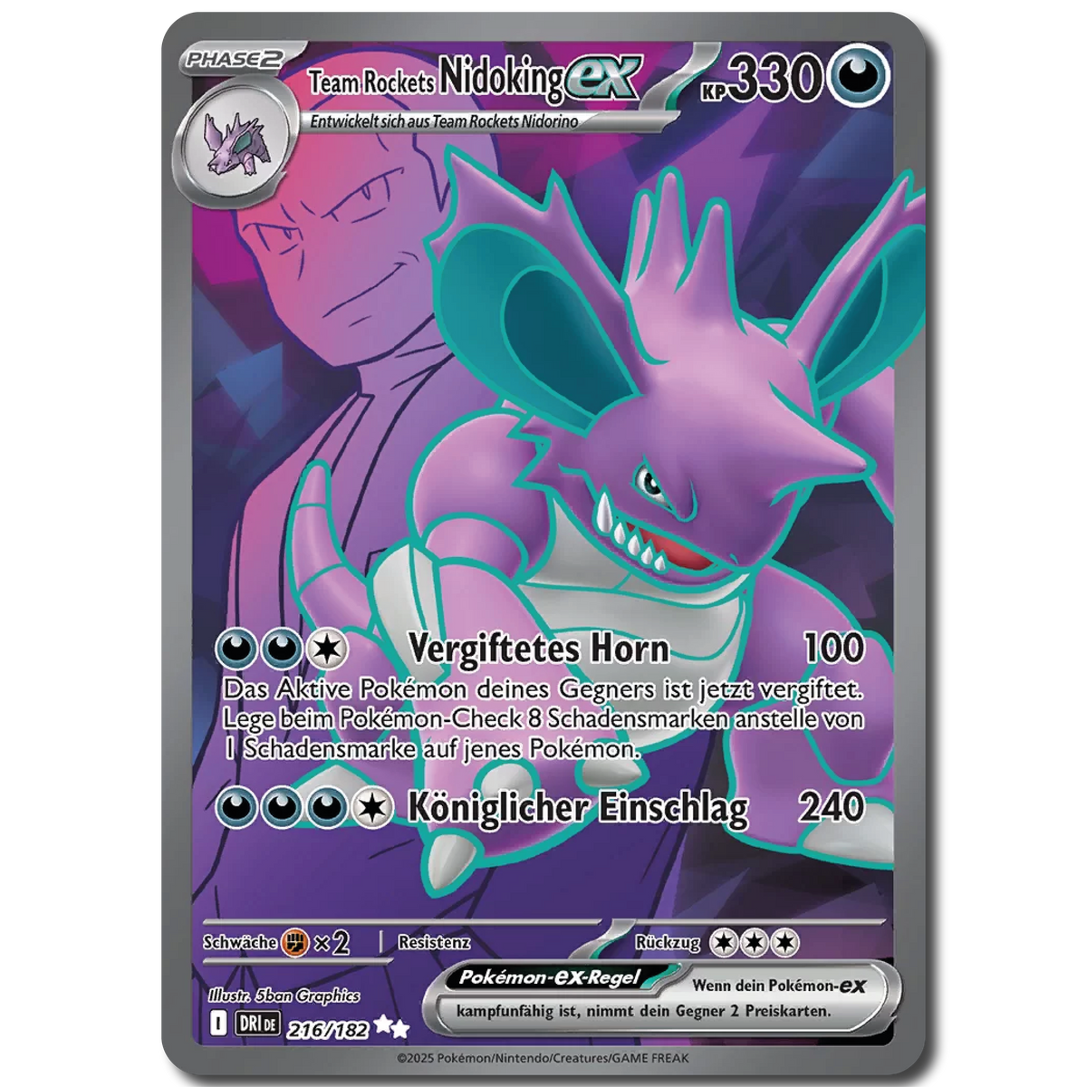 Team Rockets Nidoking ex (DRI 216, Deutsch) Pokémon Einzelkarte
