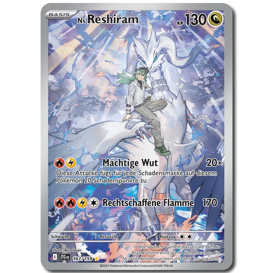 Ns Reshiram (JTG 167, Deutsch) Pokémon Einzelkarte